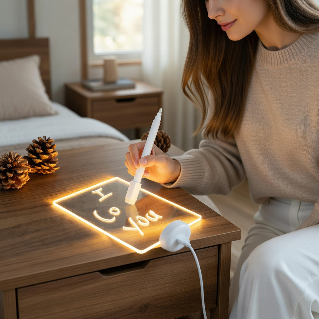 LED Message Board Night Light with USB Charging
