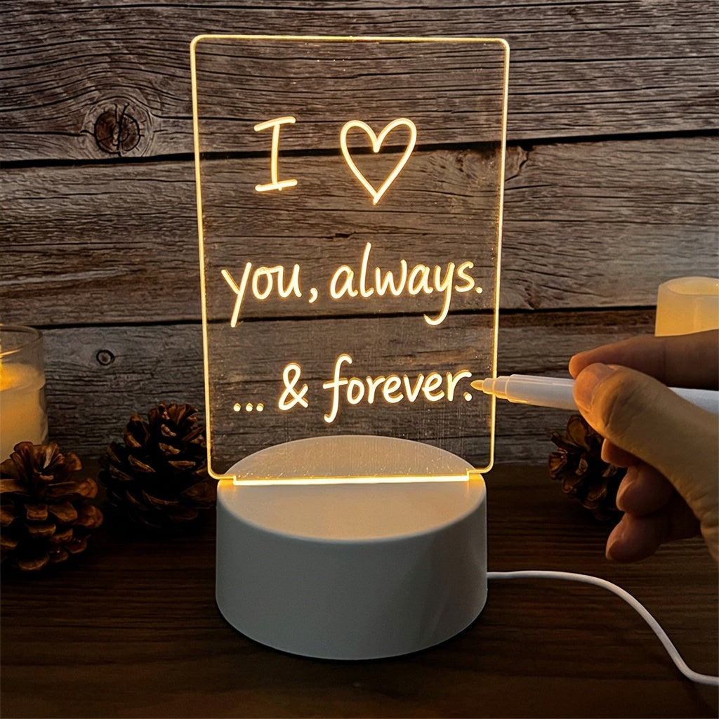 LED Message Board Night Light with USB Charging