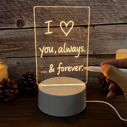 LED Message Board Night Light with USB Charging